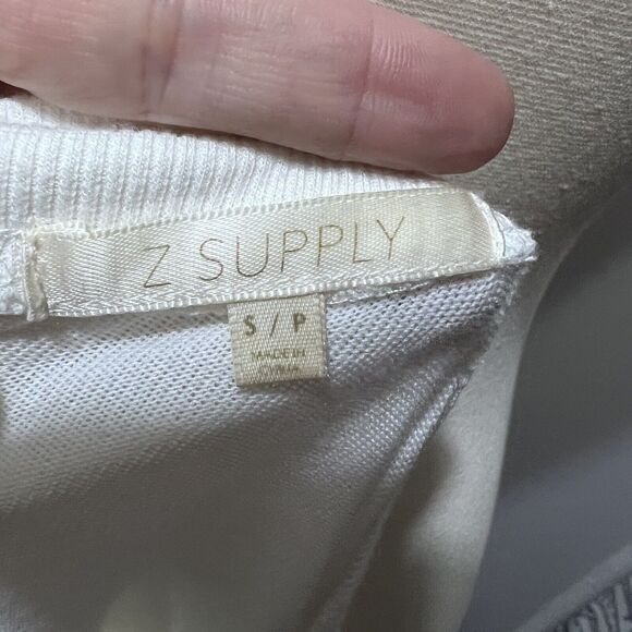 Z Supply Poly Blend Long Sleeve Pullover Raglan Reindeer Sweatshirt Size Small - Picture 5 of 6